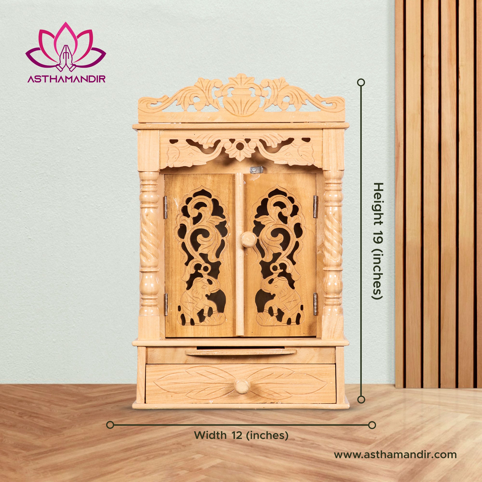 Engraved Carved Sevan Wooden Temple