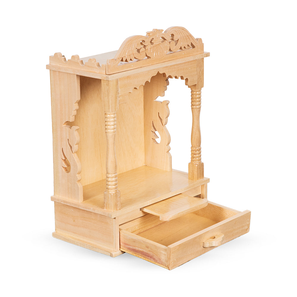 Elegant Handcrafted Sevan Wood Home Puja Mandir