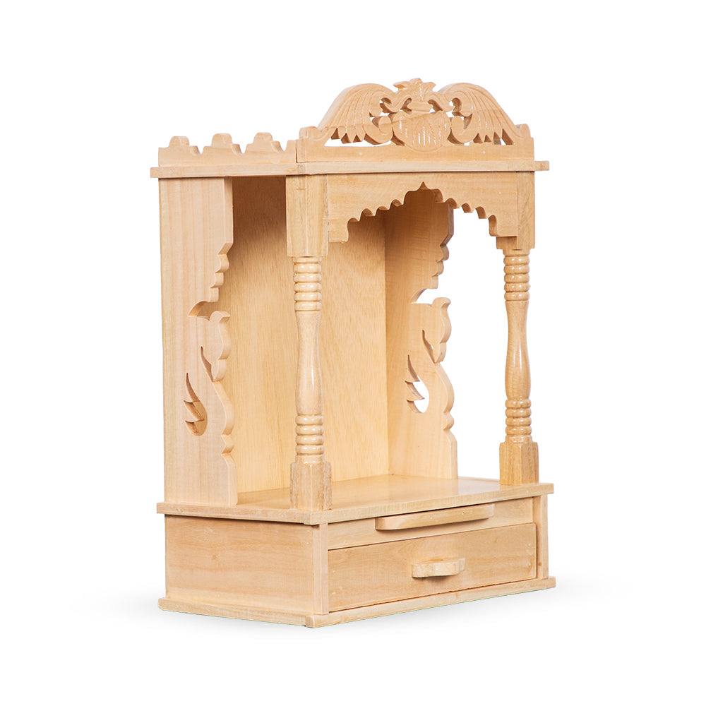 Elegant Handcrafted Sevan Wood Home Puja Mandir