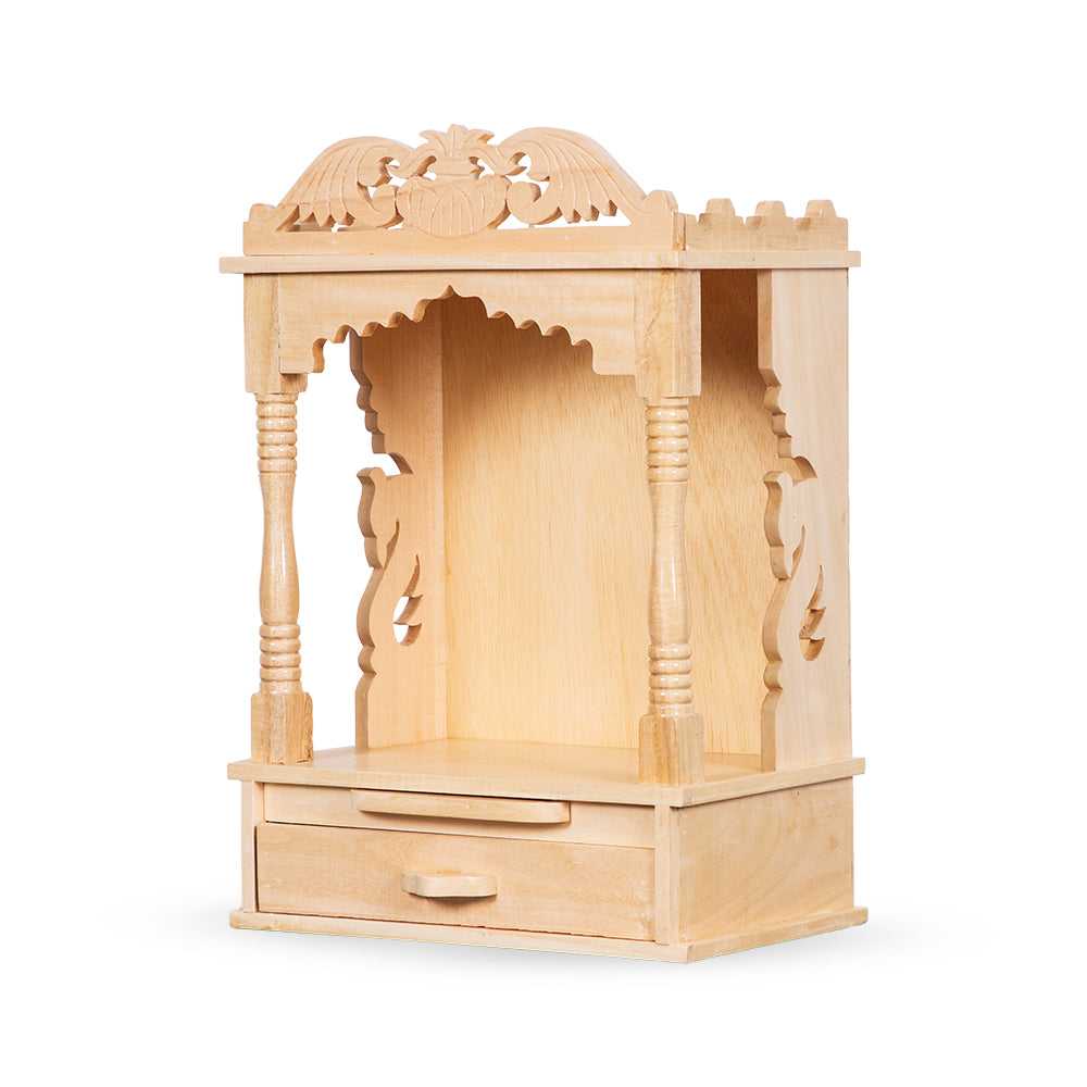 Elegant Handcrafted Sevan Wood Home Puja Mandir