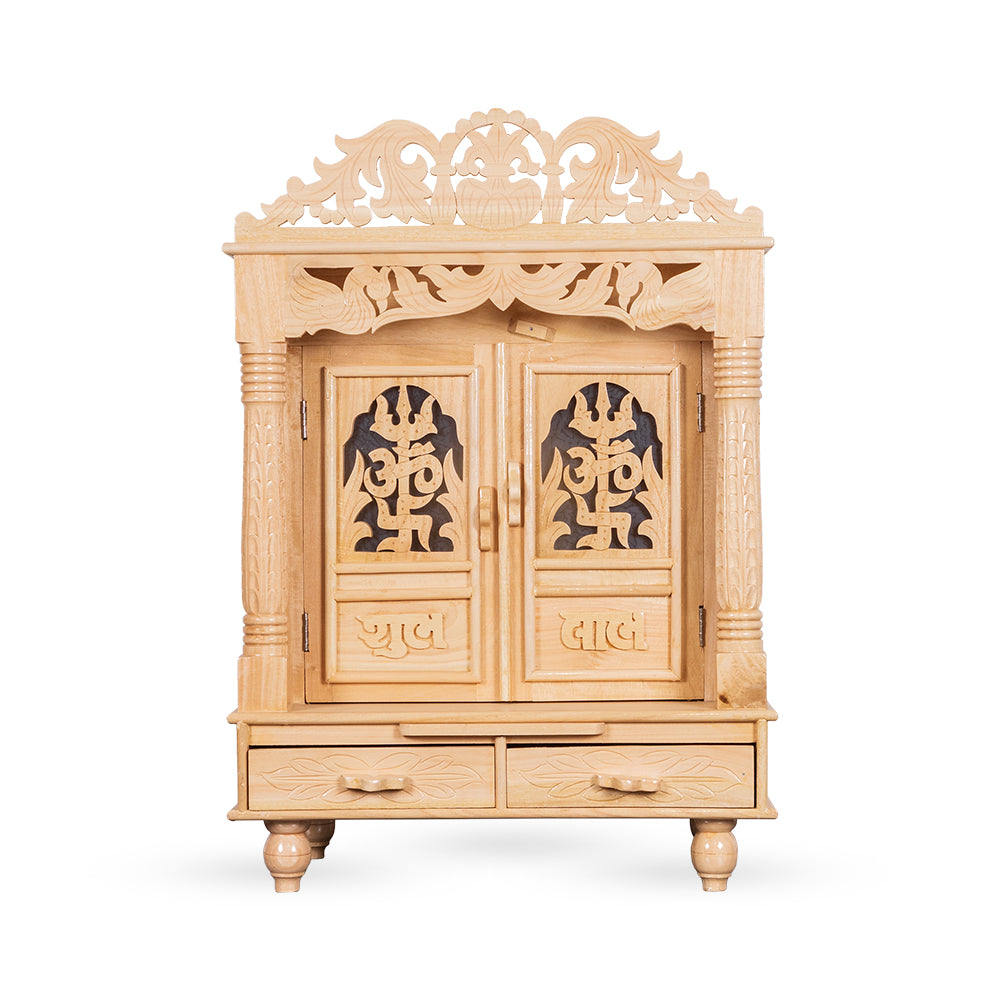 Wooden Temple Handmade Carving Sevan Wood Pooja Mandir