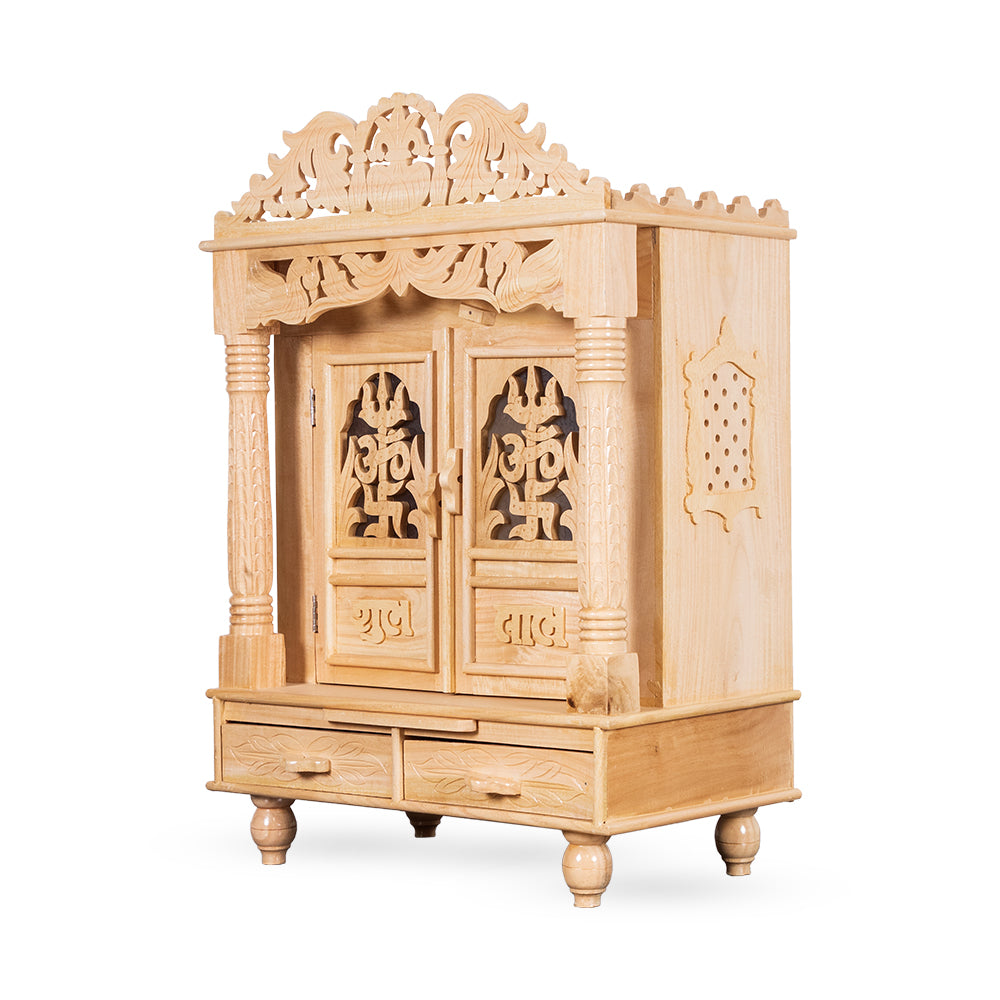 Wooden Temple Handmade Carving Sevan Wood Pooja Mandir