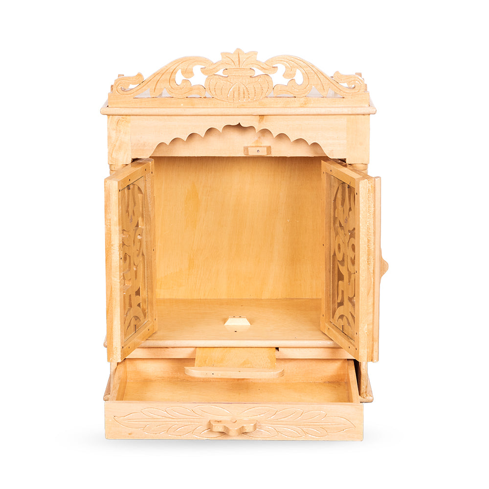 Elegant Handcrafted Sevan Wood Home Puja Mandir